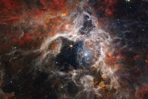 Телескоп James Webb показал тысячи молодых звезд, скрывавшихся внутри Туманности Тарантула