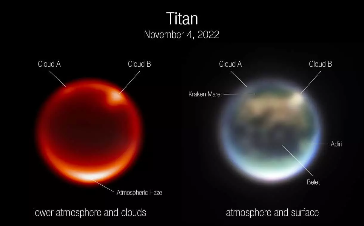 Море метана, песчаные дюны и облака: «Джеймс Уэбб» смог «заглянуть» под дымку Титана
